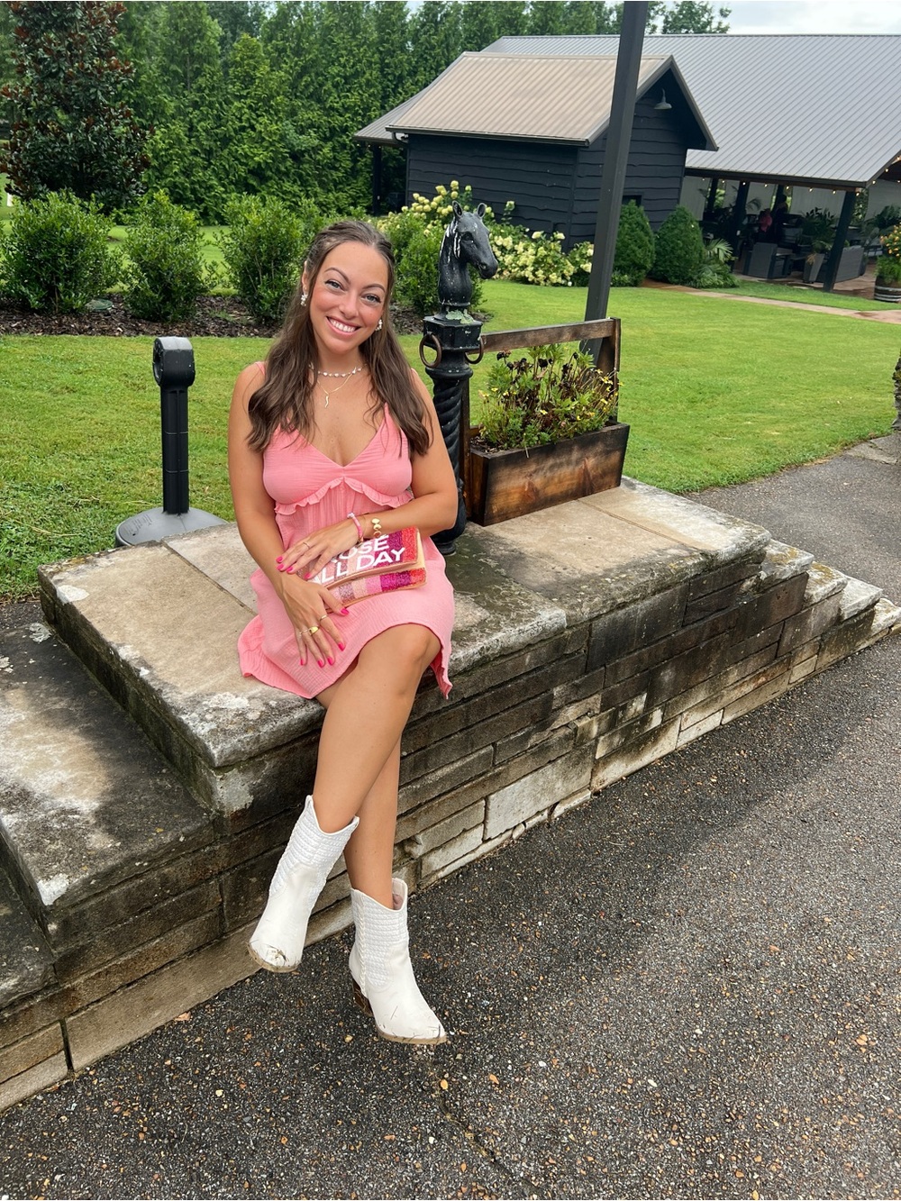 Pink Lily Tie Strap Mini Dress